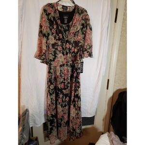 Women's Positive Attitude 2 Pc Floral Maxi Dress Size 16 (H463)